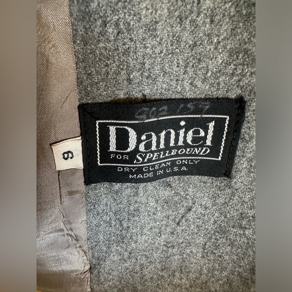 DANIEL FOR SPELLBOUND WOMEN'S GREY WOOL JACKET SZ 9 W/Black Piping CAREER WEAR - Picture 14 of 15